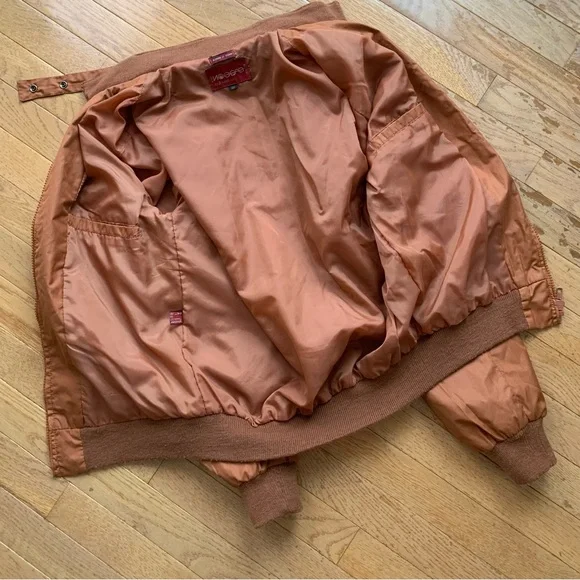 Vintage 1990s Cognac Bomber Jacket | Lightweight & Effortlessly Chic - Picture 8 of 10
